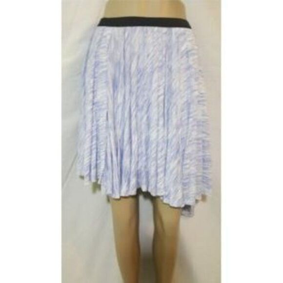 OLIVE + Oak Blue White Asym. Print Skirt M - Picture 3 of 4